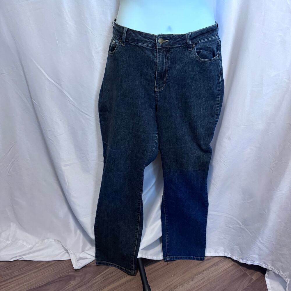 Westport Women's 14S Classic Fit Straight Leg Blue Denim Jeans Dark Wash Stretch
